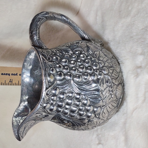 Decorative Silvertone Pitcher - Picture 9 of 10